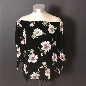 Off the shoulder floral blouse